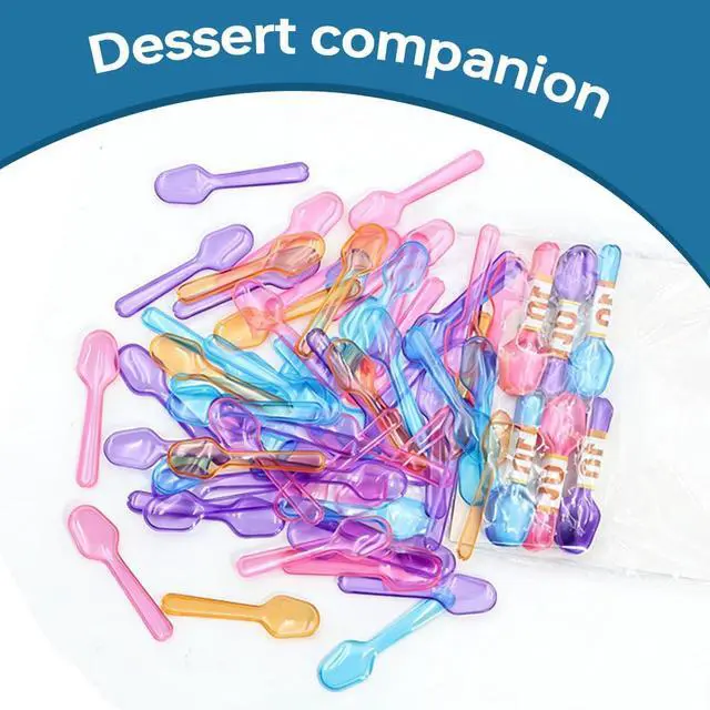 Alt view image 4 of 6 - 200pcs Mini Tasting Spoons for Desserts,Disposable Colorful Plastic Spoons | 3 Inch Sample Spoons for Ice Cream,Jelly&Yogurt,Suitable for Party,Seasonings Repackage,Tasting Supplies(5 Colors)