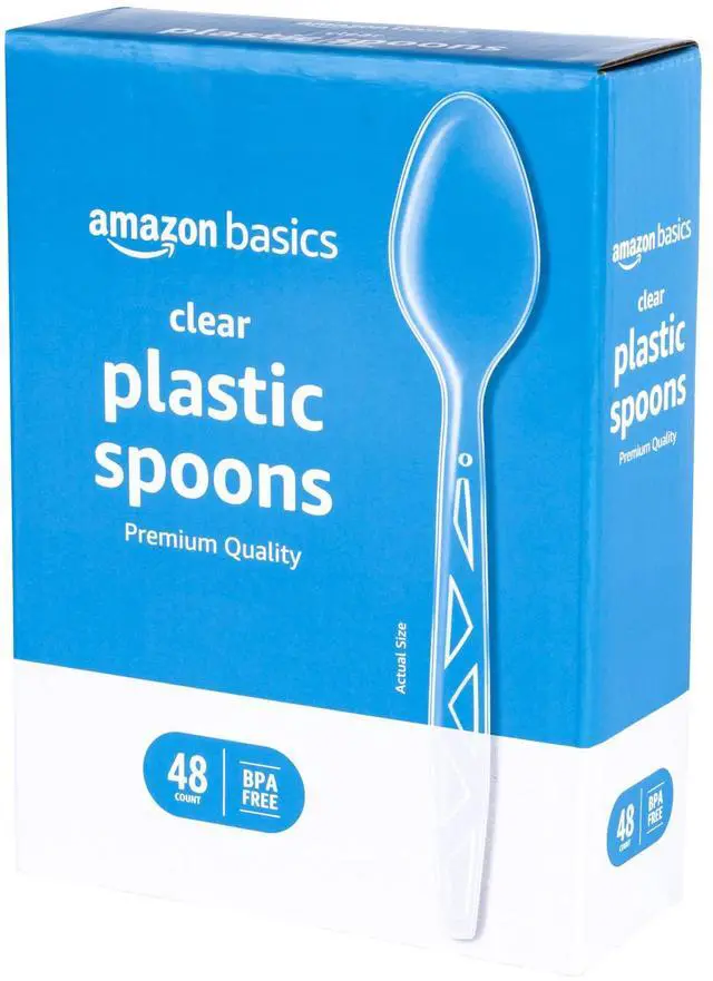 Main image of Disposable Clear Plastic Spoons, Premium Quality, Party Supply for Events, Dinners, Picnics and Family Gatherings, 48 Count