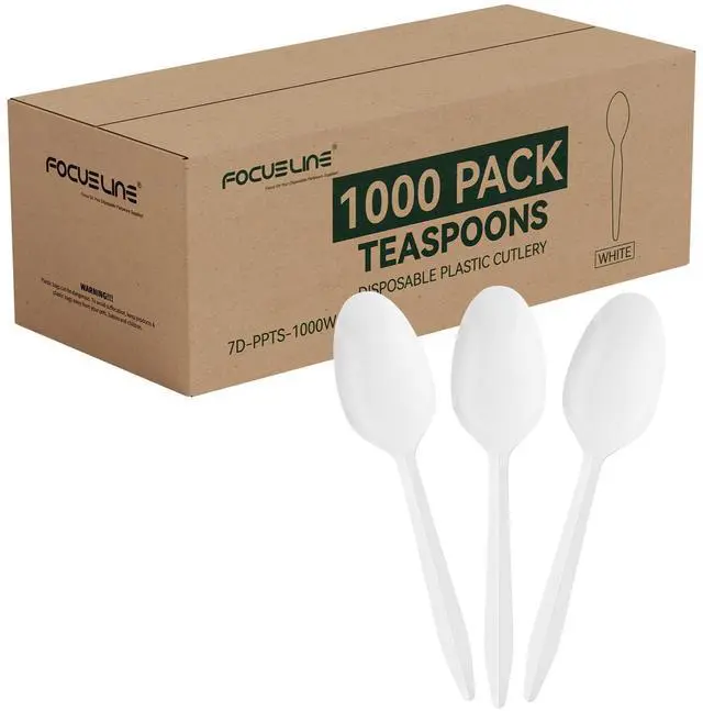 Main image of 1000 Pack Plastic Teaspoons White, Disposable Spoons Bulk, Heat Resistant Disposable Spoons for Take out Restaurants, Family Gatherings, Outdoor Activities