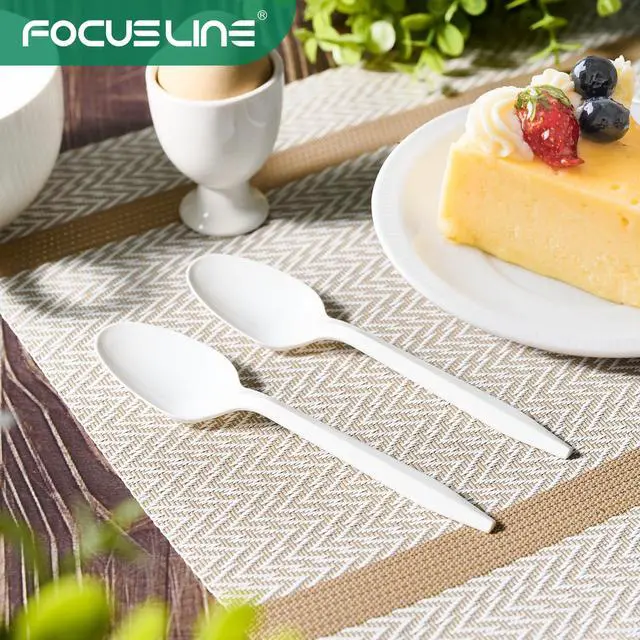 Alt view image 4 of 7 - 1000 Pack Plastic Teaspoons White, Disposable Spoons Bulk, Heat Resistant Disposable Spoons for Take out Restaurants, Family Gatherings, Outdoor Activities