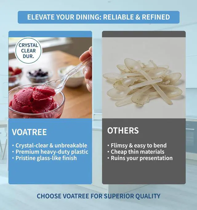 Alt view image 2 of 7 - 390 Count Disposable Clear Plastic Spoon Heavy Duty,6.5 Inch,Bulk | Premium Quality, BPA-Free,Heat Resistant, Transparent, Crystal, for Everyday Use, Party Supply, Events,Wedding, Restaurant