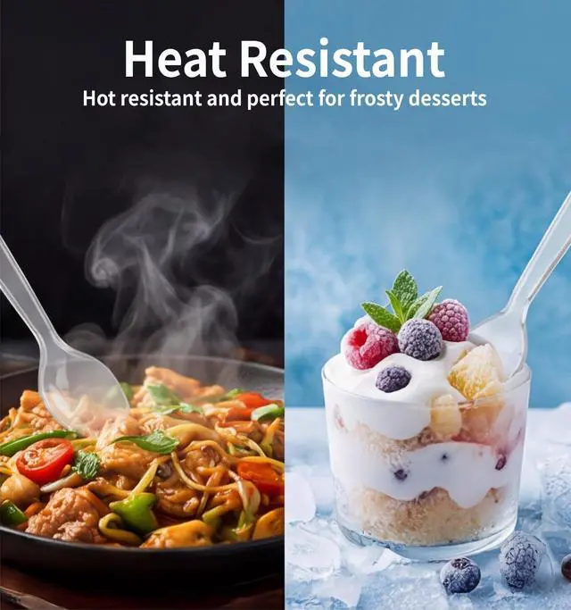 Alt view image 4 of 7 - 390 Count Disposable Clear Plastic Spoon Heavy Duty,6.5 Inch,Bulk | Premium Quality, BPA-Free,Heat Resistant, Transparent, Crystal, for Everyday Use, Party Supply, Events,Wedding, Restaurant