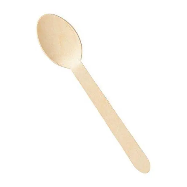 Alt view image 5 of 6 - 6.25" Wooden Cutlery Spoons- Pack of 250ct
