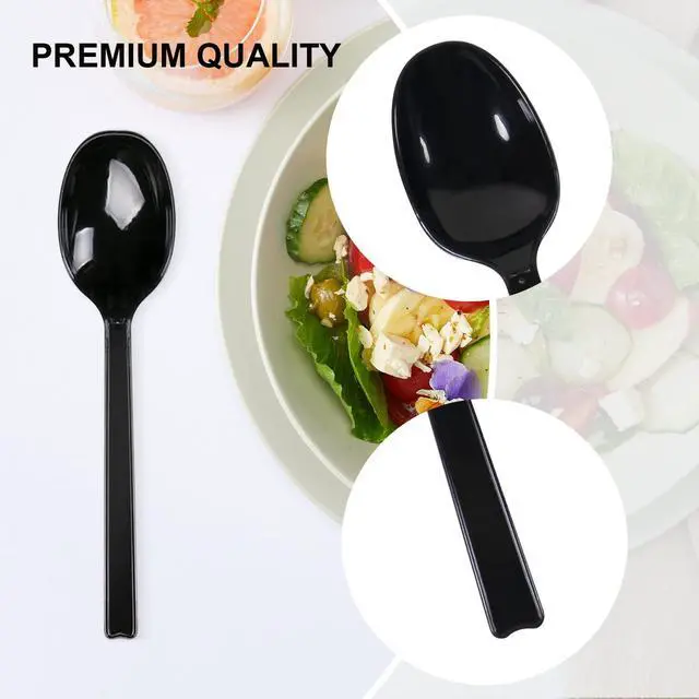 Alt view image 4 of 6 - Plastic Spoons Individually Wrapped, 100pcs Heavy Duty Disposable Spoons Bulk - Ideal for Parties, Restaurants, Travel & Takeout