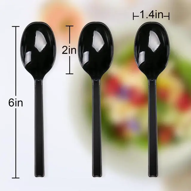 Alt view image 2 of 6 - Plastic Spoons Individually Wrapped, 100pcs Heavy Duty Disposable Spoons Bulk - Ideal for Parties, Restaurants, Travel & Takeout