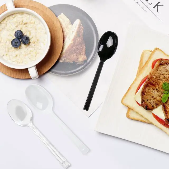 Alt view image 5 of 6 - Plastic Spoons Individually Wrapped, 100pcs Heavy Duty Disposable Spoons Bulk - Ideal for Parties, Restaurants, Travel & Takeout
