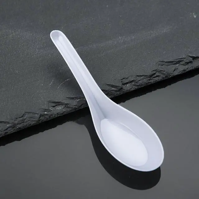 Main image of Disposable White Plastic Spoons, 5.3" Asian Chinese Soup Spoons,tasting spoon,Front Dish Spoon,Plastic Cutlery(White 50 PCS)