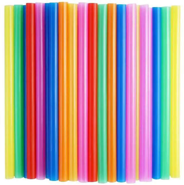 Main image of 100 Pcs Jumbo Smoothie Straws, Colorful Disposable Wide-Mouth | Large Plastic Straws for Bubble Tea, Milkshakes, Thick Drinks