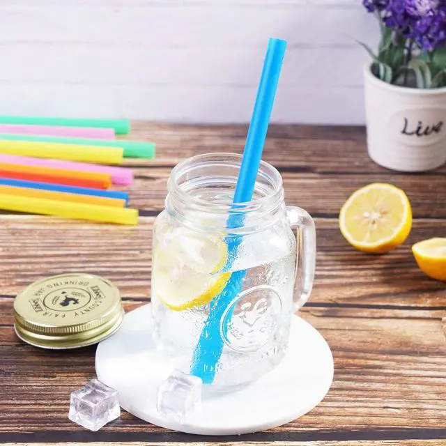 Alt view image 4 of 7 - 100 Pcs Jumbo Smoothie Straws, Colorful Disposable Wide-Mouth | Large Plastic Straws for Bubble Tea, Milkshakes, Thick Drinks