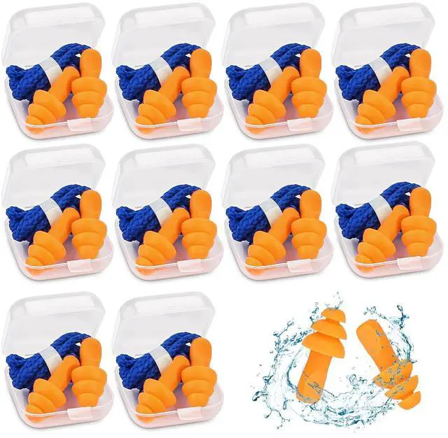 Main image of Ear Plugs for Shooting, Silicone Corded Ear Plugs for Noise Reduction, 10 Pairs with Case for Gun Range, Sleep, Swimming, Motorcycle