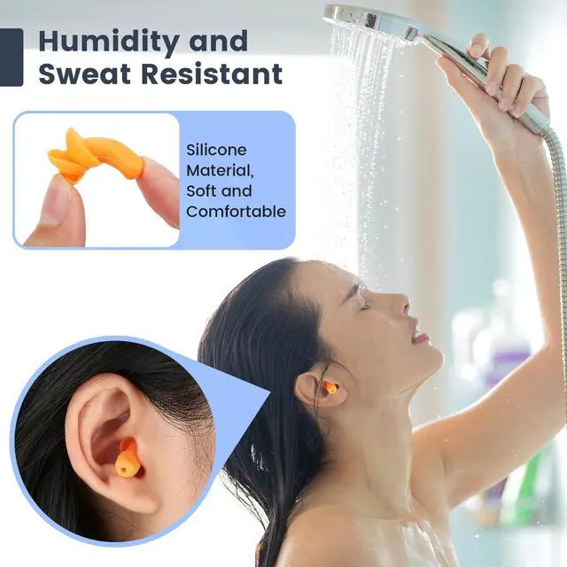 Alt view image 6 of 6 - Ear Plugs for Shooting, Silicone Corded Ear Plugs for Noise Reduction, 10 Pairs with Case for Gun Range, Sleep, Swimming, Motorcycle