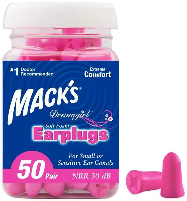 Main image of Dreamgirl Soft Foam Earplugs, 50 Pair, Pink - 30dB NRR, 33dB SNR - Small Ear Plugs for Sleeping, Snoring, Studying, Loud Events, Traveling & Concerts