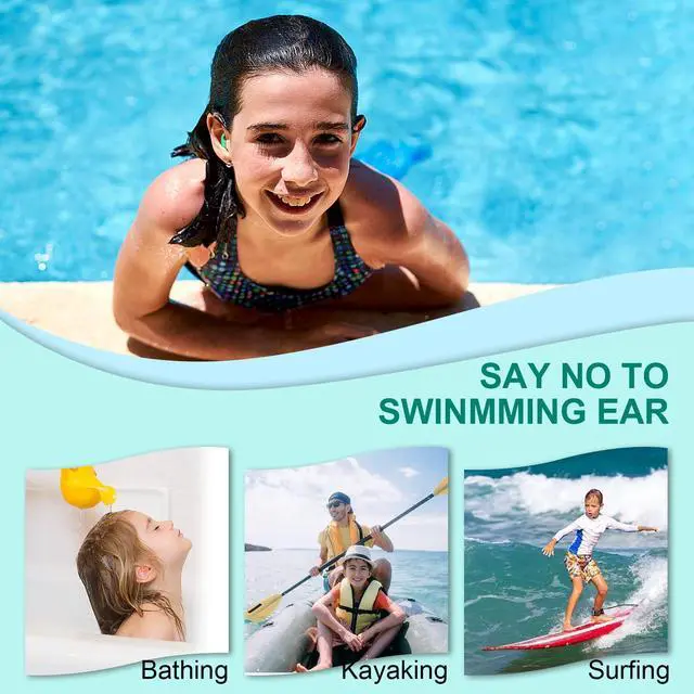 Alt view image 5 of 7 - Kids Swimming Ear Plugs,3 Pairs Waterproof Reusable Silicone Child Swim Earplugs for Swimming Surfing Bathing Showering,Small Children Water Ear Plugs Suitable for Boys and Girls (Kids 4-12 Years Old)