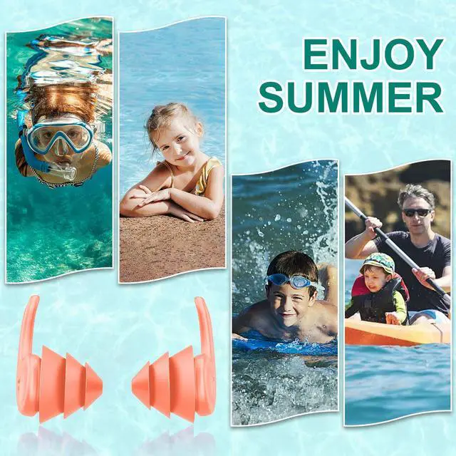 Alt view image 6 of 7 - Kids Swimming Ear Plugs,3 Pairs Waterproof Reusable Silicone Child Swim Earplugs for Swimming Surfing Bathing Showering,Small Children Water Ear Plugs Suitable for Boys and Girls (Kids 4-12 Years Old)