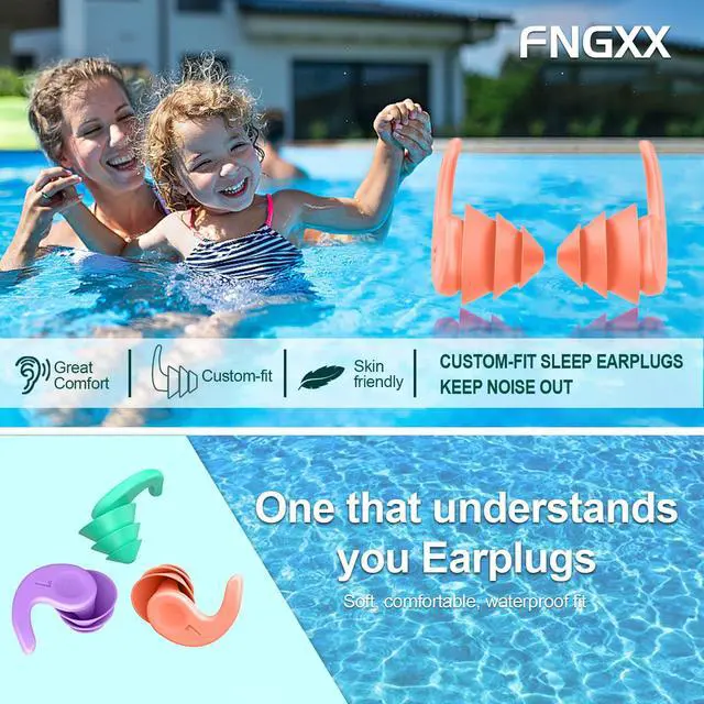 Alt view image 7 of 7 - Kids Swimming Ear Plugs,3 Pairs Waterproof Reusable Silicone Child Swim Earplugs for Swimming Surfing Bathing Showering,Small Children Water Ear Plugs Suitable for Boys and Girls (Kids 4-12 Years Old)