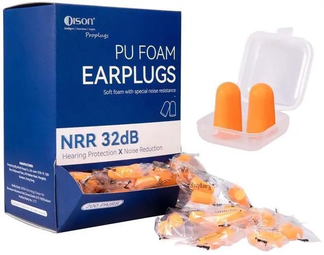 Main image of 200Pairs Foam Ear Plugs for Sleeping,32dB,Orange | Disposable Noise Reduction Earplugs,Bulk Ear Plugs for Shooting Range, Work, Travel,Concert