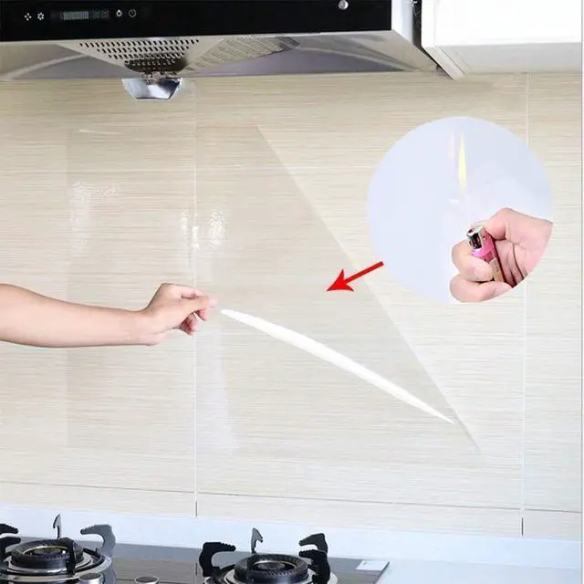 Alt view image 2 of 7 - Clear Contact Paper Oil Proof Waterproof Wallpaper for Kitchen Backsplash | Self Adhesive Vinyl Film High Temperature Resistant Transparent Removable Paper for Cupboard Doors Wall Kitchen 11.8In*118In