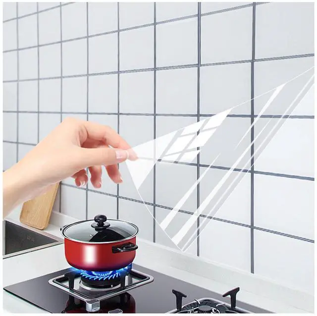Main image of Clear Contact Paper Peel and Stick, 3PCS 1M Contact Transparent Oil-Proof Wall Protector Sticker, Waterproof Clear Backsplash Protector for Kitchen, Wallpaper Countertop Covers Protection