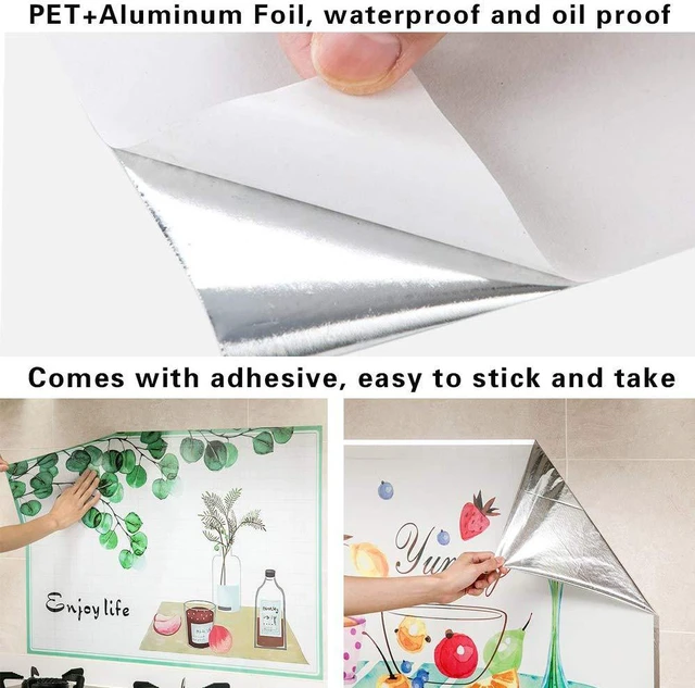 Alt view image 3 of 7 - Oil Proof Wall Stickers Wallpaper Kitchen Backsplash Wall Sticker | Protector Tools Pattern Waterproof Heat Resistant Tabletop Self-Adhesive Sticker for Kitchen Dining Room Wood Countertop
