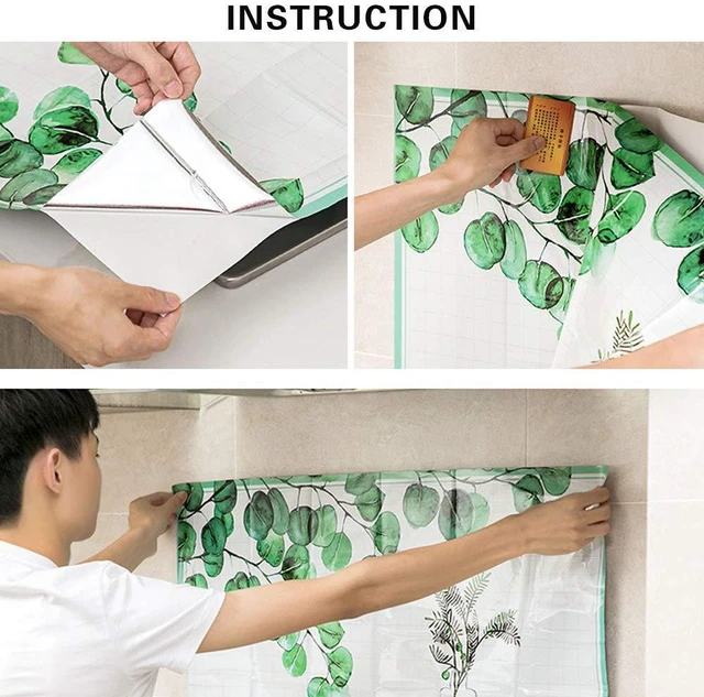 Alt view image 5 of 7 - Oil Proof Wall Stickers Wallpaper Kitchen Backsplash Wall Sticker | Protector Tools Pattern Waterproof Heat Resistant Tabletop Self-Adhesive Sticker for Kitchen Dining Room Wood Countertop
