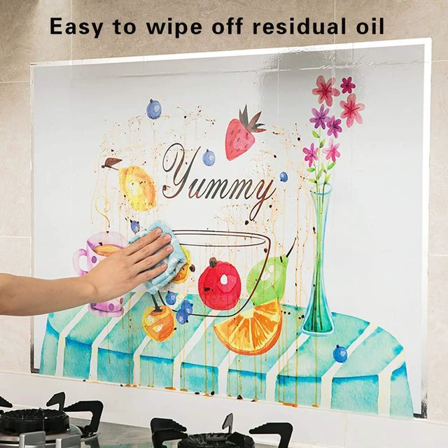 Alt view image 7 of 7 - Oil Proof Wall Stickers Wallpaper Kitchen Backsplash Wall Sticker | Protector Tools Pattern Waterproof Heat Resistant Tabletop Self-Adhesive Sticker for Kitchen Dining Room Wood Countertop