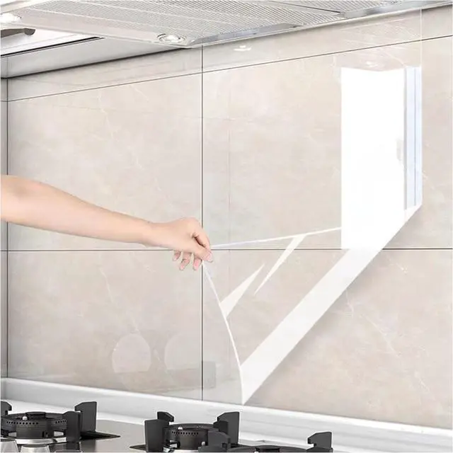 Main image of Kitchen Oil Proof Clear Wall Protector Film, 15.7x118 Clear Contact Paper Peel and Stick, Self-Adhesive Transparent Backsplash Sticker Roll, Heat-Resistant Vinyl Film Wallpaper Protection for Cabinet