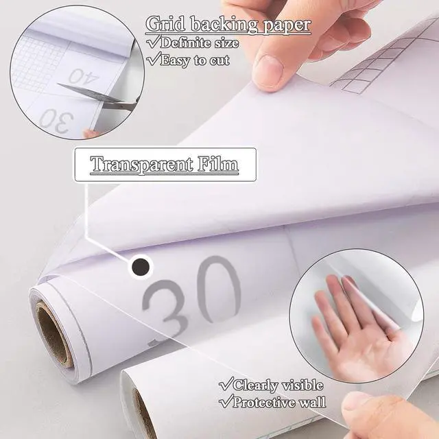 Alt view image 3 of 7 - Kitchen Oil Proof Clear Wall Protector Film, 15.7x118 Clear Contact Paper Peel and Stick, Self-Adhesive Transparent Backsplash Sticker Roll, Heat-Resistant Vinyl Film Wallpaper Protection for Cabinet