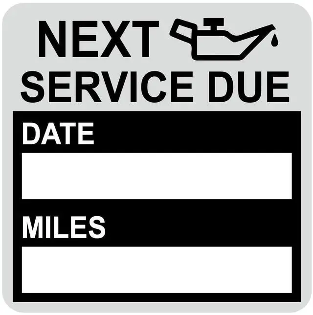 Main image of 2x2 inch 102 PCS Next Service Due Static Cling Oil Change Stickers