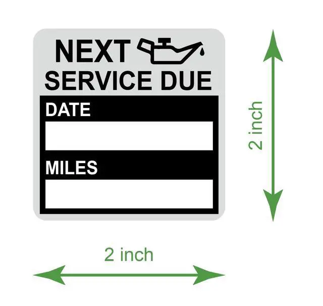 Alt view image 4 of 4 - 2x2 inch 102 PCS Next Service Due Static Cling Oil Change Stickers