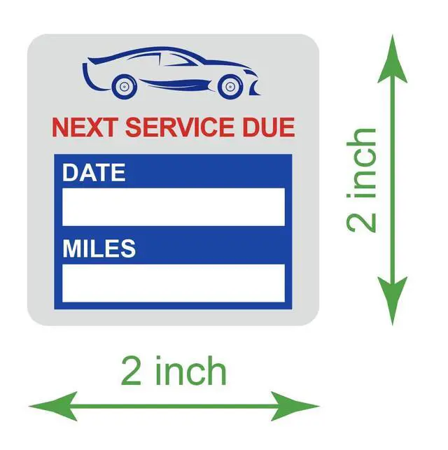 Alt view image 4 of 4 - 2x2 inch 102 PCS Next Service Due Static Cling Oil Change Stickers