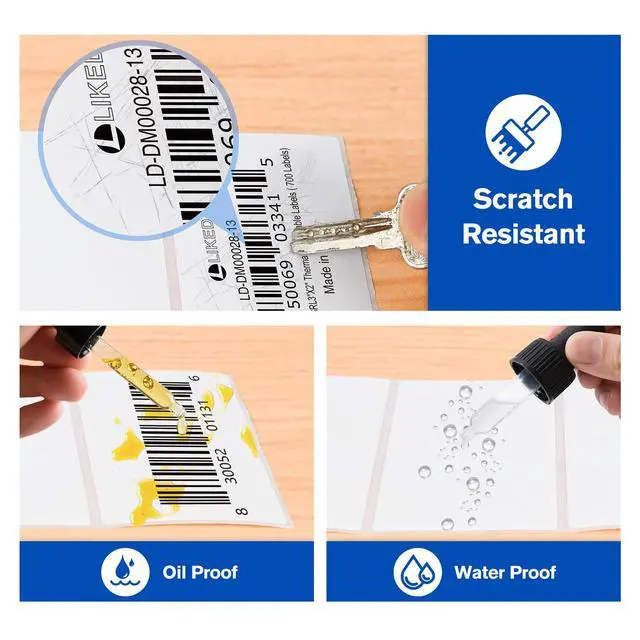 Alt view image 5 of 7 - L Liked 3"x2" Removable Labels 700 Thermal Labels with No Residue | Water & oil resistant, smudge-proof. For home, office, school supplies, organization & inventory tracking