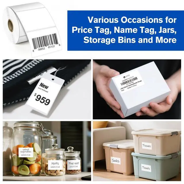Alt view image 7 of 7 - L Liked 3"x2" Removable Labels 700 Thermal Labels with No Residue | Water & oil resistant, smudge-proof. For home, office, school supplies, organization & inventory tracking