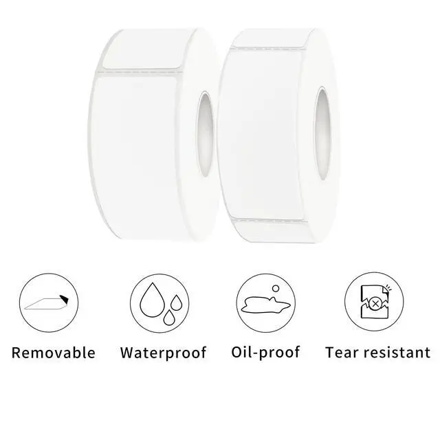 Alt view image 2 of 6 - Two Sizes Mixed Pack, Removable Quick-Drying Stickers, Waterproof, Oil-Proof, Tear-Resistant Multi-Purpose Labels (1''*2'' & 1''*3'', White)
