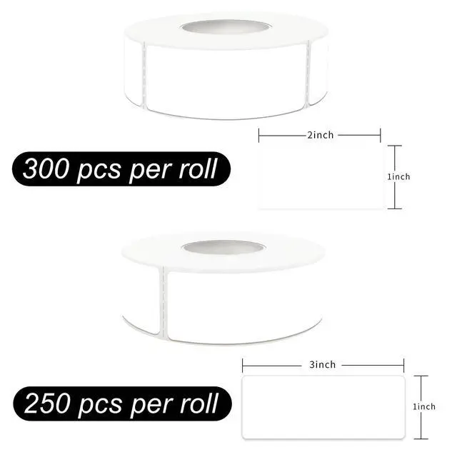 Alt view image 3 of 6 - Two Sizes Mixed Pack, Removable Quick-Drying Stickers, Waterproof, Oil-Proof, Tear-Resistant Multi-Purpose Labels (1''*2'' & 1''*3'', White)