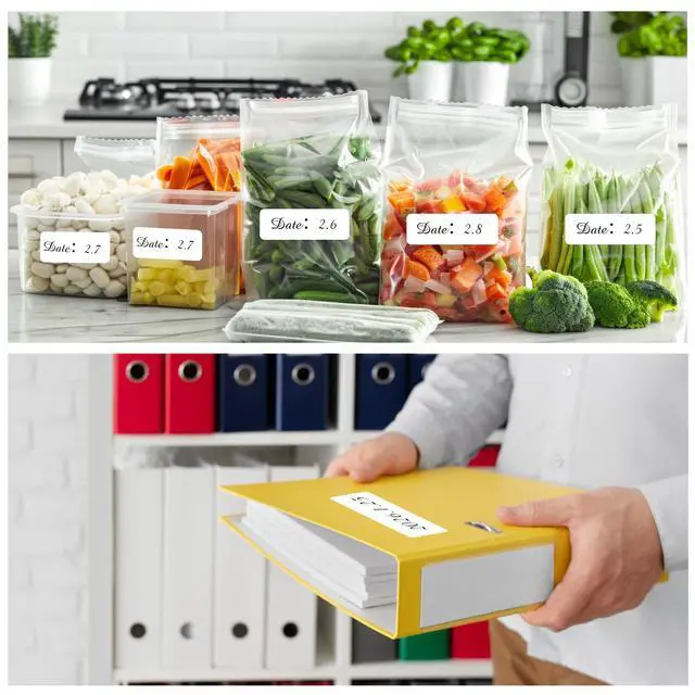 Alt view image 4 of 6 - Two Sizes Mixed Pack, Removable Quick-Drying Stickers, Waterproof, Oil-Proof, Tear-Resistant Multi-Purpose Labels (1''*2'' & 1''*3'', White)