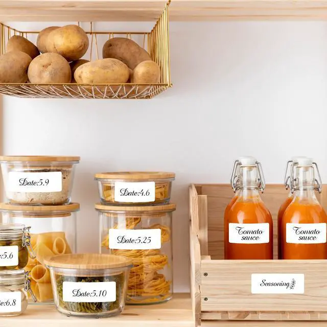 Alt view image 5 of 6 - Two Sizes Mixed Pack, Removable Quick-Drying Stickers, Waterproof, Oil-Proof, Tear-Resistant Multi-Purpose Labels (1''*2'' & 1''*3'', White)