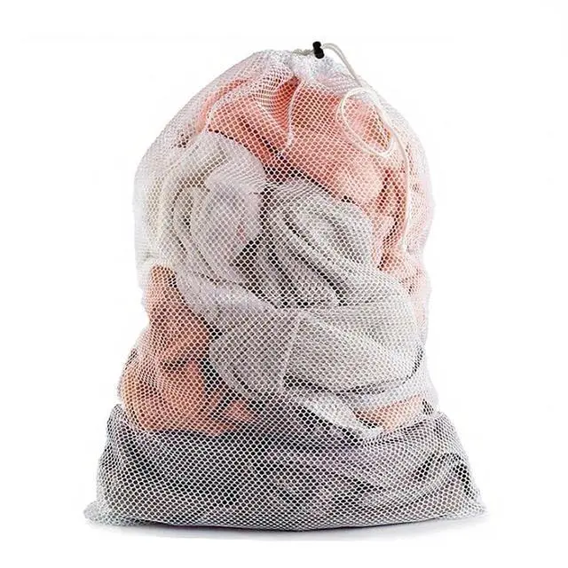 Alt view image 6 of 7 - Premium Laundry Bags 2-Pack, Large Mesh Wash Bags-Breathable Mesh, Reinforced Drawstring & Handle. For Dorm, Travel, Camping, RV. Machine Washable, Easy Hanging for Delicates.