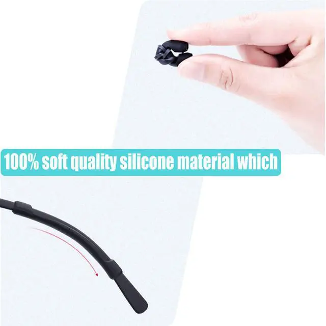 Alt view image 3 of 6 - 12 pairs Eyeglasses Ear Grip, Silicone Ear Hooks Anti-slip Holder Temple Tips Sleeve Retainer for Sunglasses, Reading Glasses, Sports Glasses Belt