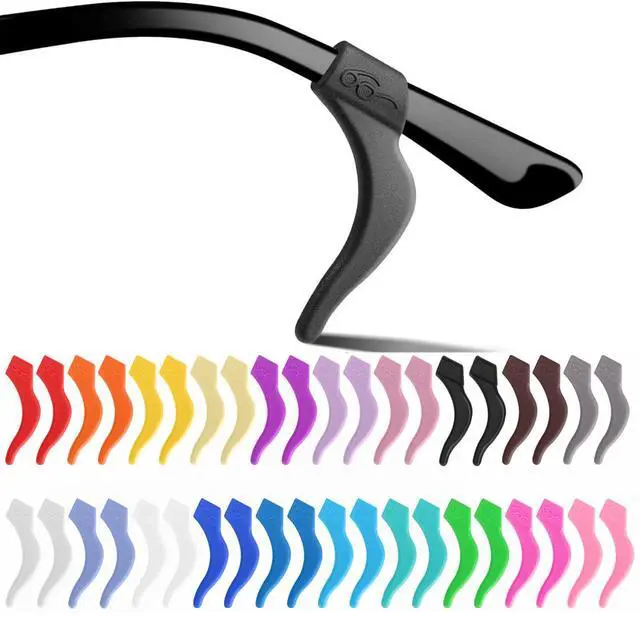 Main image of Glasses Ear Grips, 20 Pairs(Colors) Eyeglass Anti-Slip, Comfortable Silicone Elastic Eyeglasses Temple Tips Sleeve Retainer, Prevent Eyewear Sunglasses Spectacles Glasses Slipping (Mix, L)