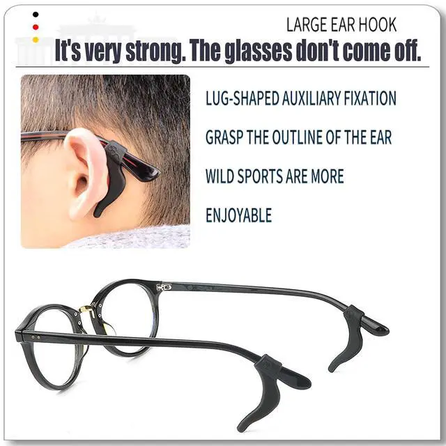 Alt view image 6 of 7 - Glasses Ear Grips, 20 Pairs(Colors) Eyeglass Anti-Slip, Comfortable Silicone Elastic Eyeglasses Temple Tips Sleeve Retainer, Prevent Eyewear Sunglasses Spectacles Glasses Slipping (Mix, L)