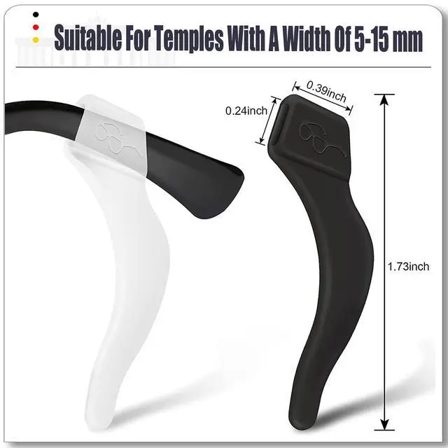 Alt view image 4 of 7 - Glasses Ear Grips, 20 Pairs(Colors) Eyeglass Anti-Slip, Comfortable Silicone Elastic Eyeglasses Temple Tips Sleeve Retainer, Prevent Eyewear Sunglasses Spectacles Glasses Slipping (Mix, L)