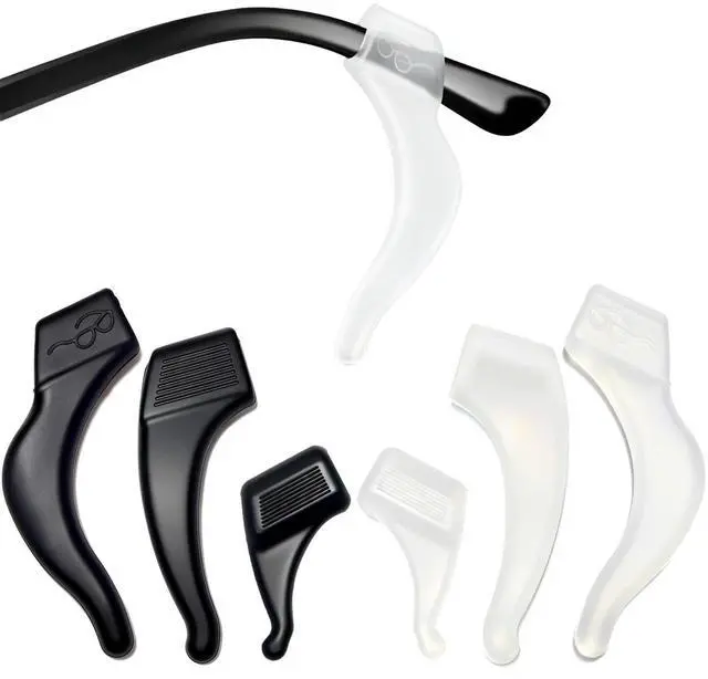Main image of 6 Pairs 3 Different Sizes Silicone Eyeglass Ear Grips - Anti-Slip Holder Hooks for Sports, Sunglasses & Reading Glasses - Comfortable Sleeve Retainers