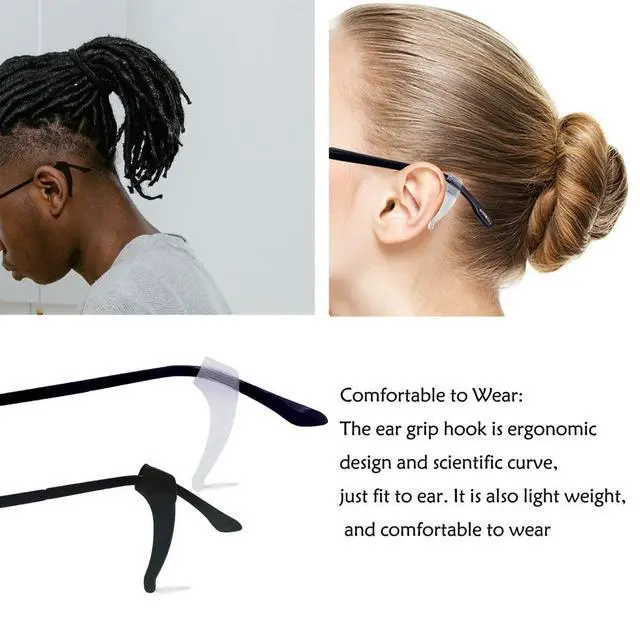 Alt view image 4 of 6 - 20 Pairs Multicolored Anti-slip Eyeglass Ear Grips Hook, Kids and Adults Sport Eyeglass Strap Holder, Eyewear Retainer with Box, Silicone Anti Slip Holder for Glasses for Eyeglass Temple Tip
