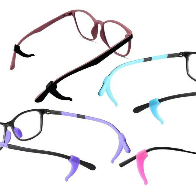 Alt view image 5 of 6 - 20 Pairs Multicolored Anti-slip Eyeglass Ear Grips Hook, Kids and Adults Sport Eyeglass Strap Holder, Eyewear Retainer with Box, Silicone Anti Slip Holder for Glasses for Eyeglass Temple Tip