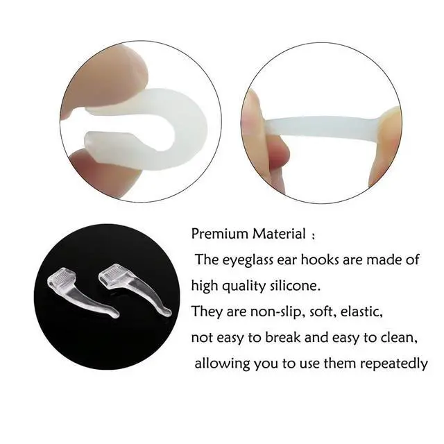 Alt view image 6 of 6 - 20 Pairs Multicolored Anti-slip Eyeglass Ear Grips Hook, Kids and Adults Sport Eyeglass Strap Holder, Eyewear Retainer with Box, Silicone Anti Slip Holder for Glasses for Eyeglass Temple Tip
