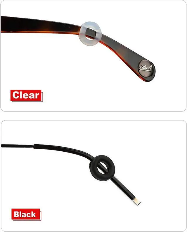 Alt view image 7 of 7 - Glasses Ear Grip, Silicone Ear Hook & Ear Grippers, Anti-Slip Eyeglasses Temple Sleeve Retainer Holder, Accessories for Sports Glasses, Sunglasses, Reading Glasses, 12 Pairs (Black2)