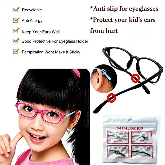 Alt view image 4 of 7 - Glasses Ear Grip, Silicone Ear Hook & Ear Grippers, Anti-Slip Eyeglasses Temple Sleeve Retainer Holder, Accessories for Sports Glasses, Sunglasses, Reading Glasses, 12 Pairs (Clear1)