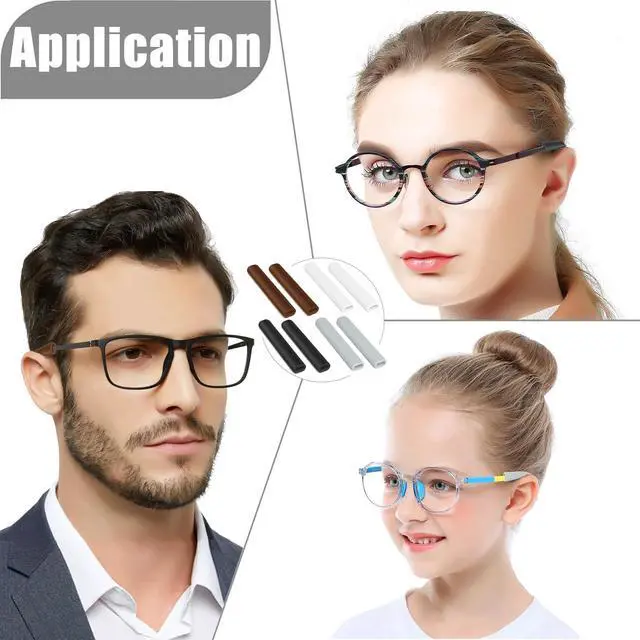 Alt view image 6 of 6 - Silicone Glasses Ear Cushion, Anti-Slip Eyeglasses Temple Tip, 2Pairs Black | Soft Rubber Eyeglasses Ear Pads for Pain Relief, Non-Slip Ear Grips, Eye Glasses Ear Grippers for Sports & Daily Reading