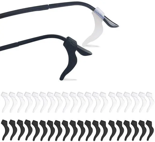 Main image of 22Pairs Glasses Anti-slip Silicone Ear Clip, Glasses Holder With Storage Box, Safety Eyewear Retainers, Eyeglass Ear Grips for for Sports Glass Sunglasses Reading (11 Black 11 white)