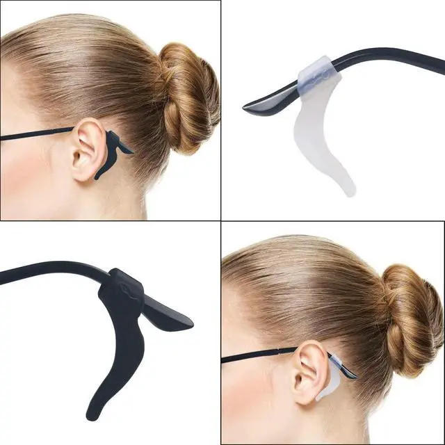Alt view image 3 of 6 - 22Pairs Glasses Anti-slip Silicone Ear Clip, Glasses Holder With Storage Box, Safety Eyewear Retainers, Eyeglass Ear Grips for for Sports Glass Sunglasses Reading (11 Black 11 white)